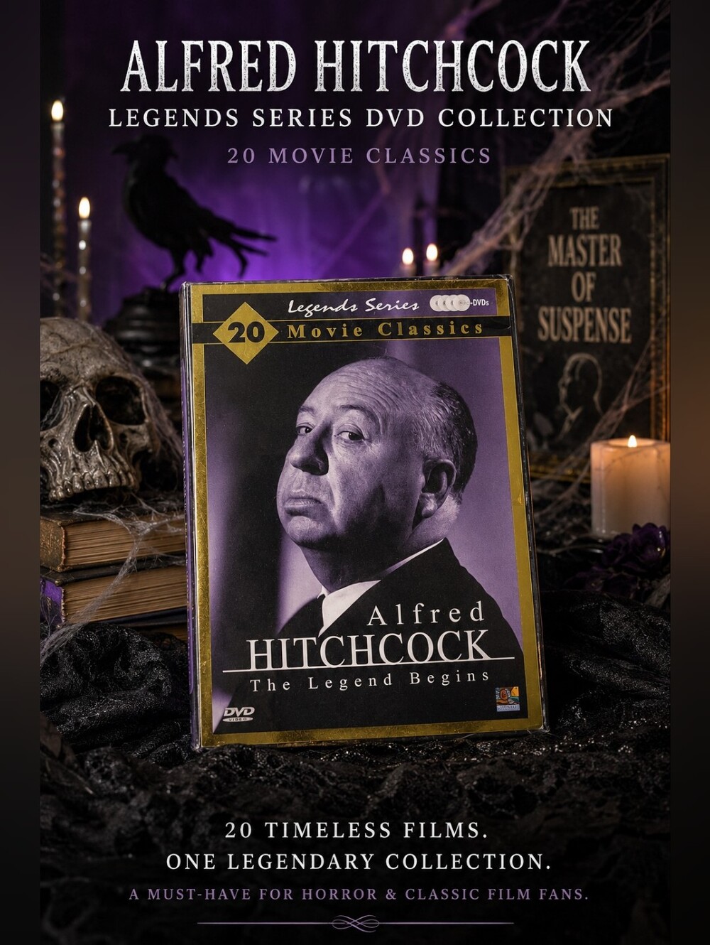 Alfred Hitchcock - The Legend Begins (DVD, 2007, 4-Disc Set) 20 Classic Movies